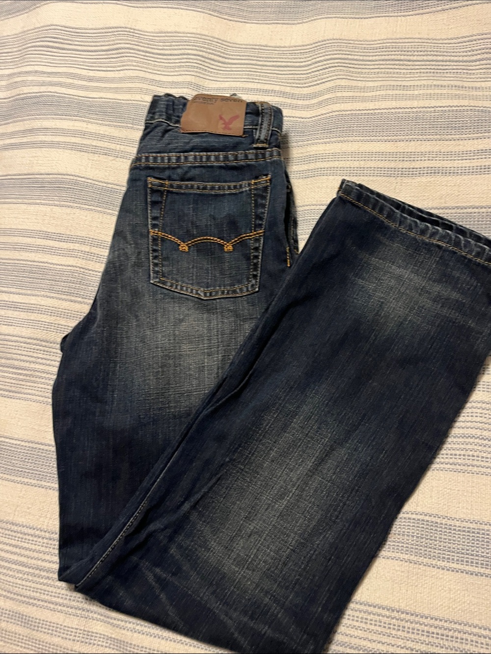 Kids American Eagle 77 Dark Blue Straight-Leg Jeans
